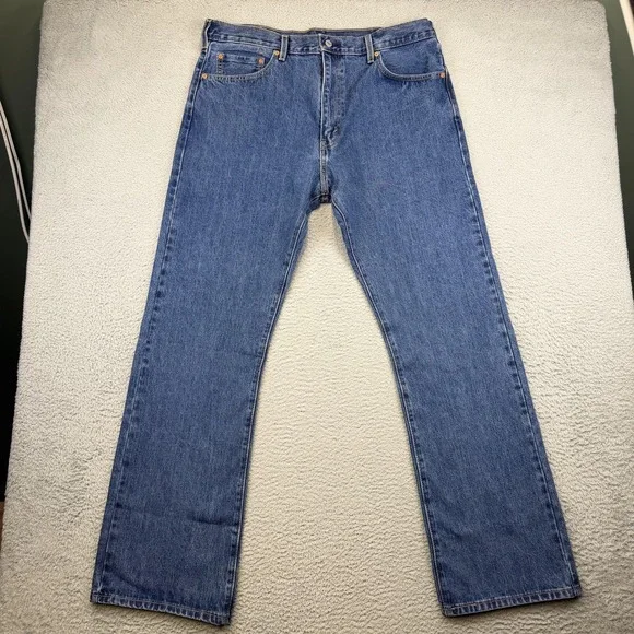 Levis 517 Jeans Mens 40x34 Blue Bootcut Denim Medium Wash Classic Fit **38x34** - Picture 2 of 16